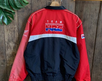 Honda HRC Racing ジャケット 赤黒銀　サイズＬＬ　メンズ HONDA RACING HRC motorcycle jacket M w/protectors [EXC
