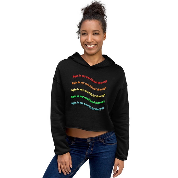Rainbow crop top hoodie sale