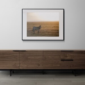 Zebra Safari Sunset Poster: Animal Wall Art Print