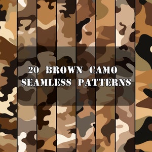 20 Brown Camo Digital Paper | Brown Camo Seamless | Brown Camo Patterns | Brown Scrapbook | Brown Patterns | Brown Digital Download