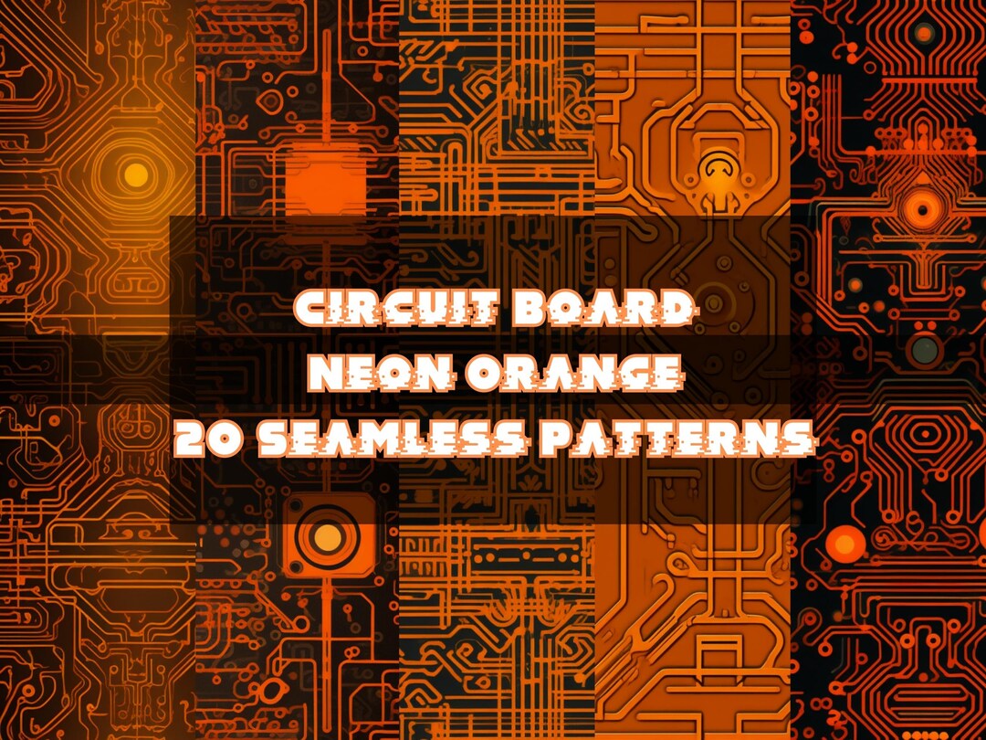 Digital Delight: Orange Circuit Board Seamless Pattern for Tech Lovers ...