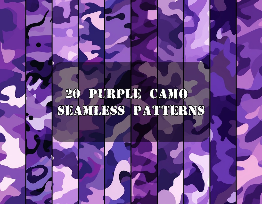 20 Purple Camo Digital Paper Purple Camo Seamless Purple Camo Patterns