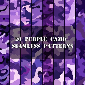 Purple Camo Seamless Patterns: Scrapbook Paper (Digital Download)