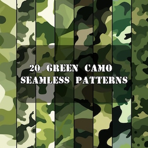 Green Camo Seamless Patterns: Scrapbook Paper (Digital Download)