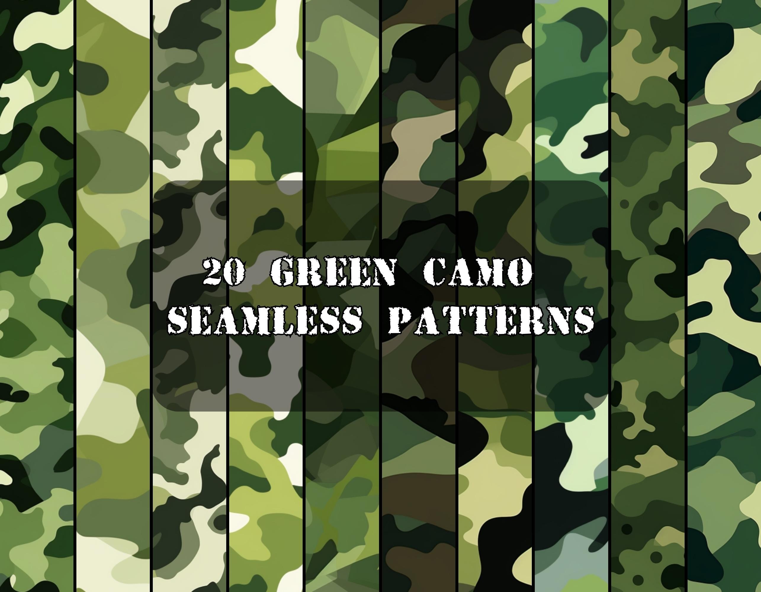 Green Camo Seamless Patterns: Scrapbook Paper (Digital Download)