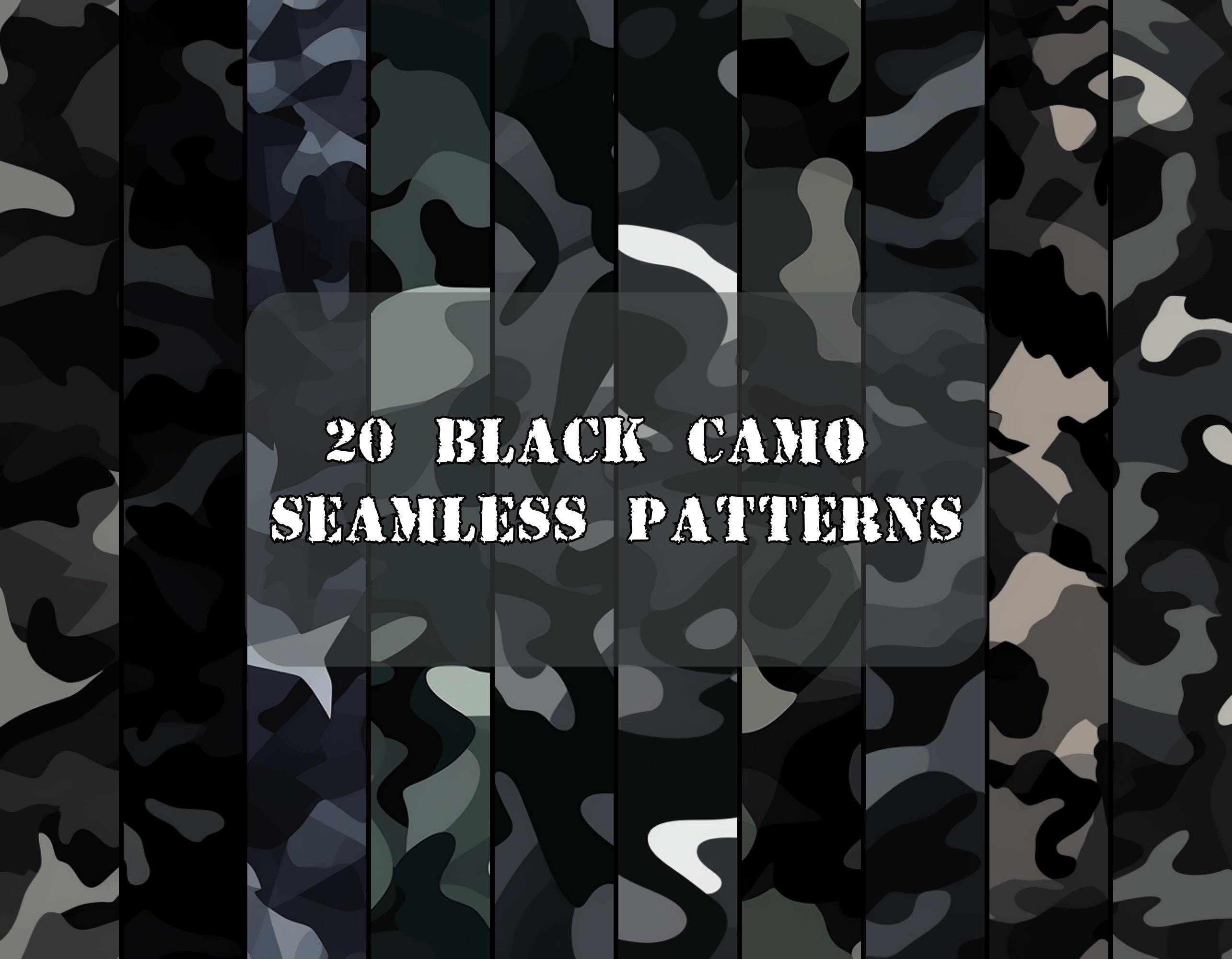 Gray and Black Camo Fabric by the Yard, Black and Gray Camouflage