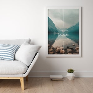 Find Your Balance Inspirational Positive Lifestyle Self love Quotes Affirmations Wall Art Digital Download