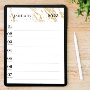 January 2023 Monthly PLANNER Digital Download Printable Full Month