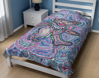 Grateful Dead Bear Velveteen Blanket