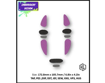 No Face Embroidery Design, Spirited Away (Digital Download)