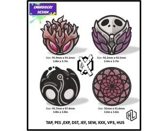 Hollow Knight Charms Embroidery Design, 4 Designs (Digital Download)