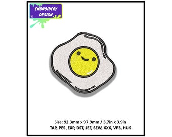 Happy Egg Embroidery Design, Machine Embroidery File (Digital Download)