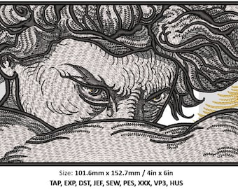 Fallen Angel Embroidery Design, Alexandre Cabanel, PES DST File (Digital Download)