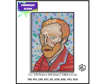 Van Gogh Embroidery Design for PES, DST (Digital Download)