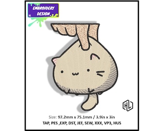 Digital File Embroidery Design, Funny cat. Embroidery Designs for PES, DST... Instant Download