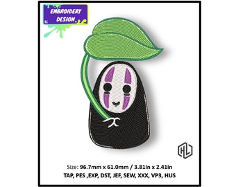 No Face Embroidery Design, Studio Ghibli Anime (Digital Download)