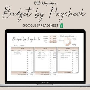 Simple Budget by Paycheck - Beige