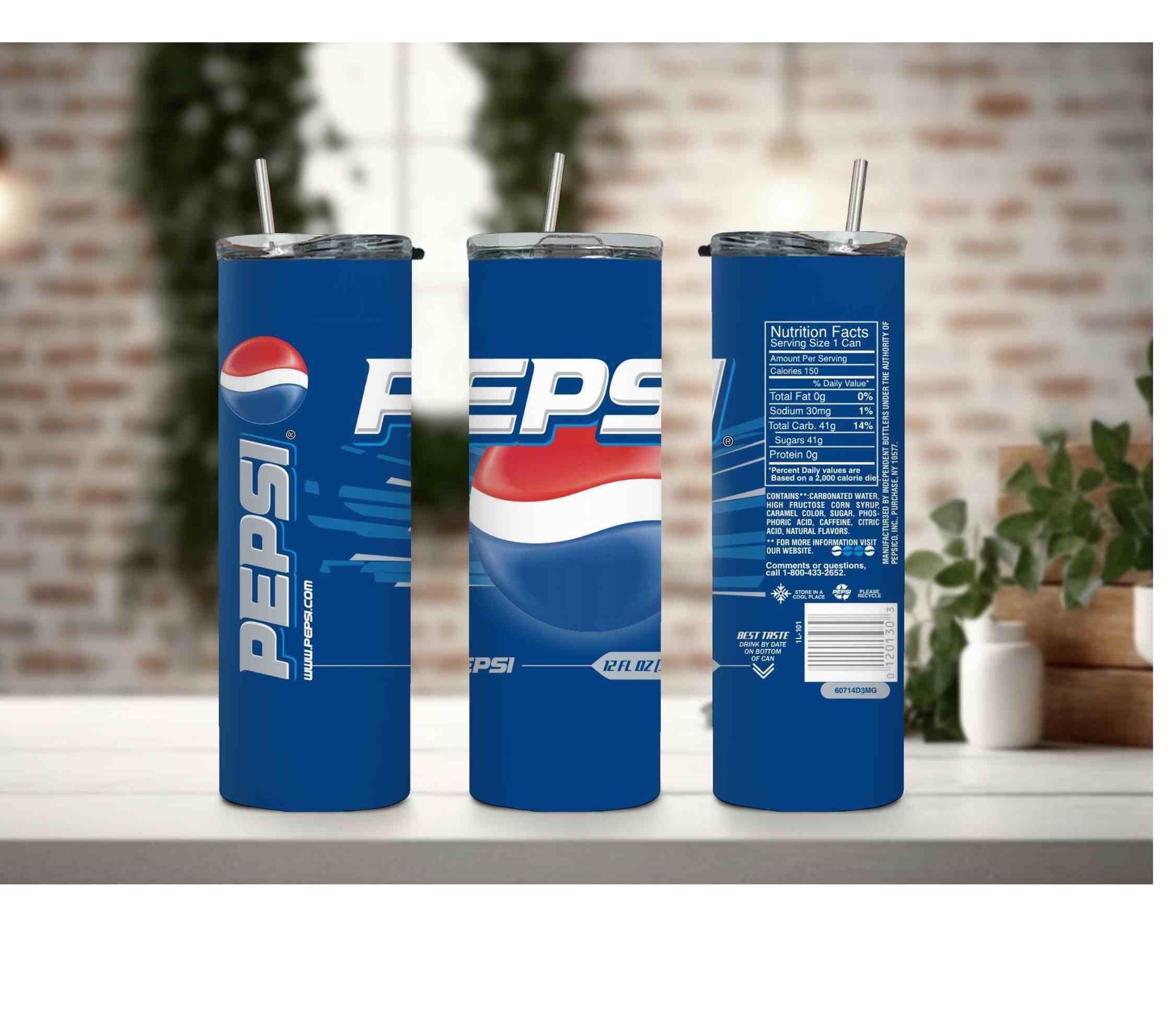 Pepsi Dr. Pepper Cups, Ice Blue Plastic Tumbler 16oz, Set of 5