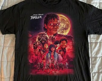 Michael Jackson Thriller Shirt Horror Music Movie Graphic Tee Black, Best Popular Shirt Captain Eo Unisex Best Tshirt
