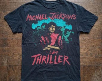 Michael Jackson's Thiller Black T-Shirt, Vintage King of Pop Concert Outfit, Retro Bootleg Music Tee, King Of Pop Unisex Fan Gift