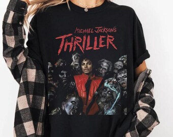 Michael Jackson Thriller T-Shirt Retro Vintage, Michael Jackson Graphic T Shirt Vintage Thriller Album, Best Popular Shirt Captain Eo