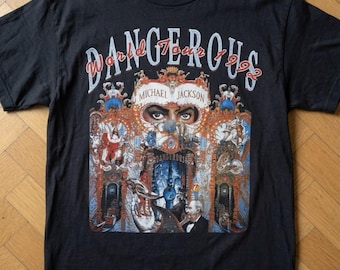 Michael Jackson Dangerous Tour 1992 T-shirt, Vintage King of Pop Concert Outfit, Retro Bootleg Music Tee, King Of Pop Unisex Fan Gift