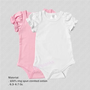 Blank Baby Girls Ruffle Short Sleeve Bodysuit Plain 100 Combed Cotton Etsy UK