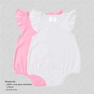 Ruffle Back Baby Romper: 100% Combed Cotton Flutter Sleeve