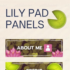 26x Lily pad | Water Lilies| Green | Pink |  themed Twitch Panels