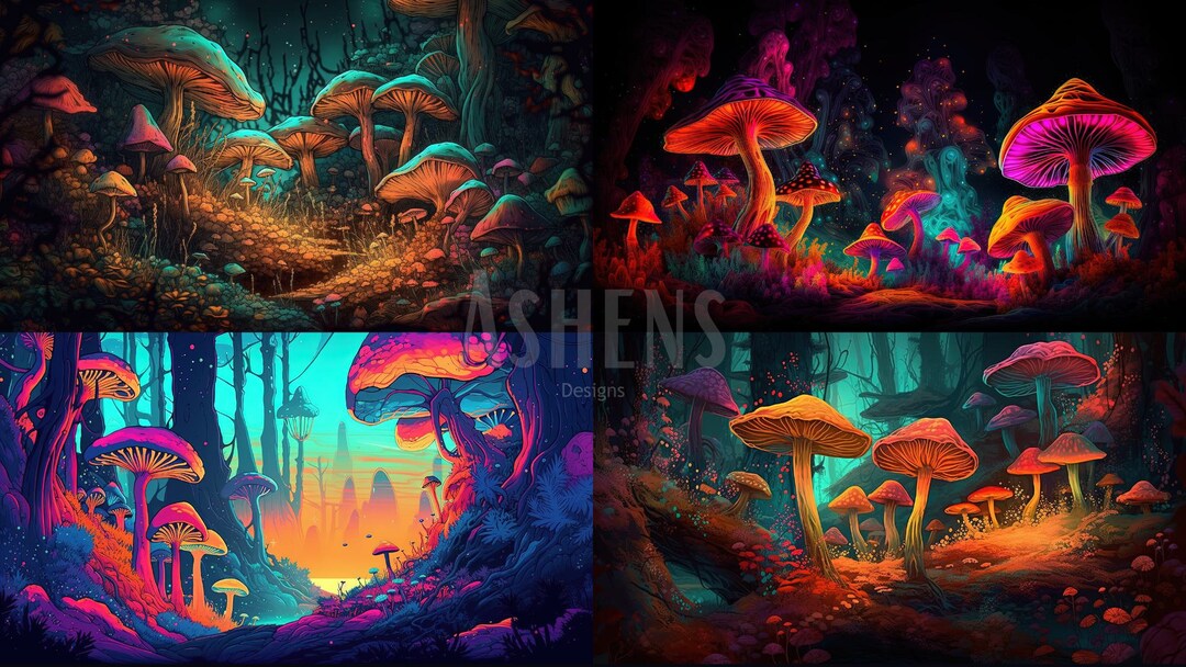 5 Psychedelic Mushroom Wallpaper Pack | 4k Resolution | Trippy | Mac's ...