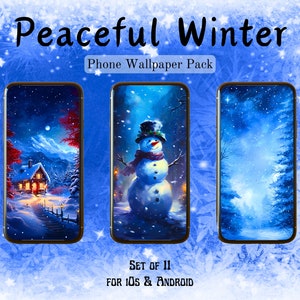 Peaceful Winter Phone Wallpapers | Set of 11 | All Smartphones | iOS & Android | 2k Resolution | Instant Download | Winter Theme | Snow