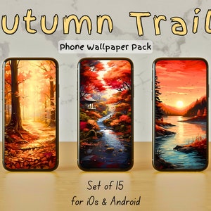 Autumn Forest Trails Phone Wallpapers | Set of 15 | All Smartphones | iOS & Android | 2k Resolution | Instant Download | Fall Colors