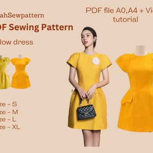Vintage dress pattern | Honeycomb dress | PDF Sewing Pattern | dress sewing | Svg Pdf Gift | sewing pattern dress