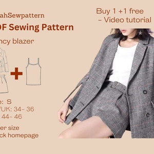 Sew pattern - Blazer with pant pattern - Size S - blazer pattern - blazer sewing pattern - PDF sewing pattern