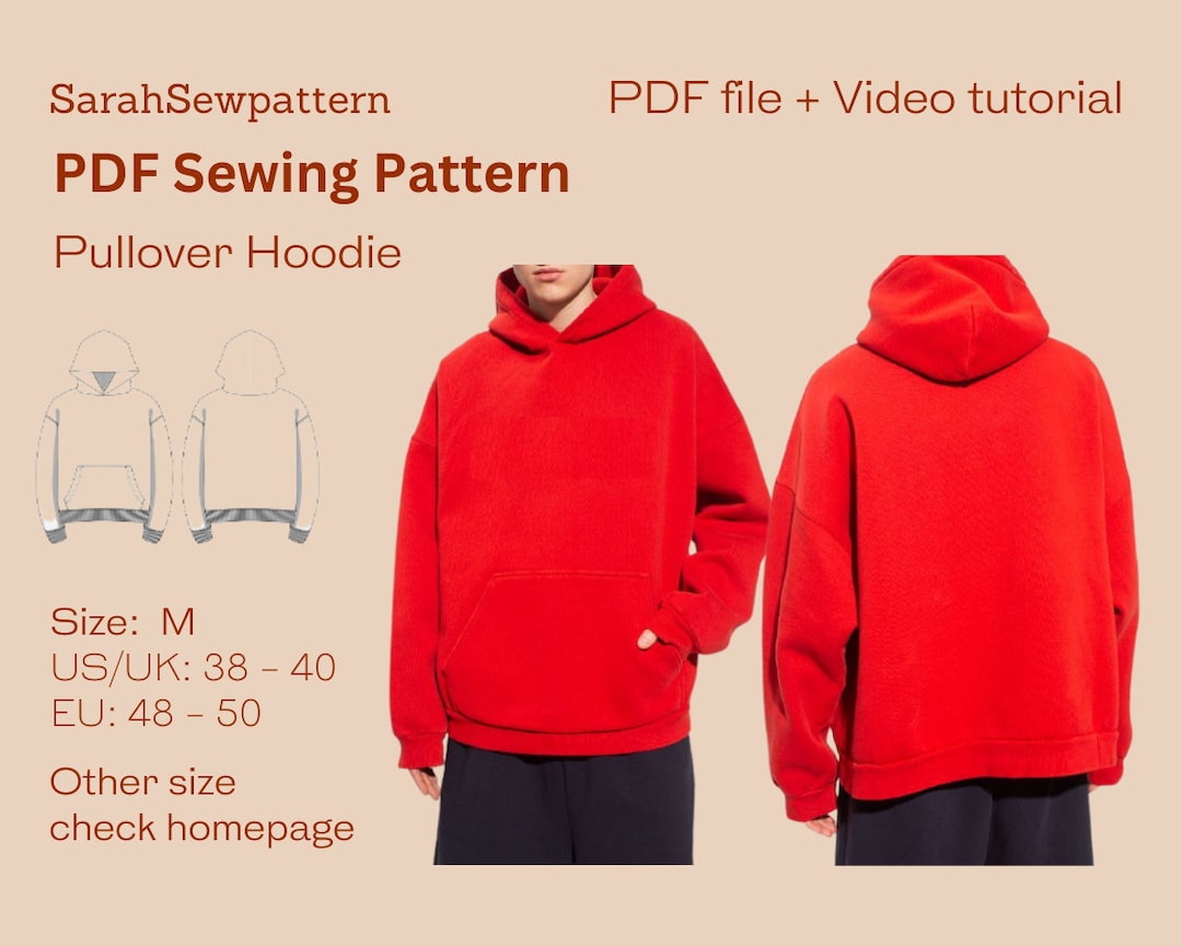 Pullover Hoodie Sewing Patterns | Hoodie Sewing Pattern | PDF Sewing ...