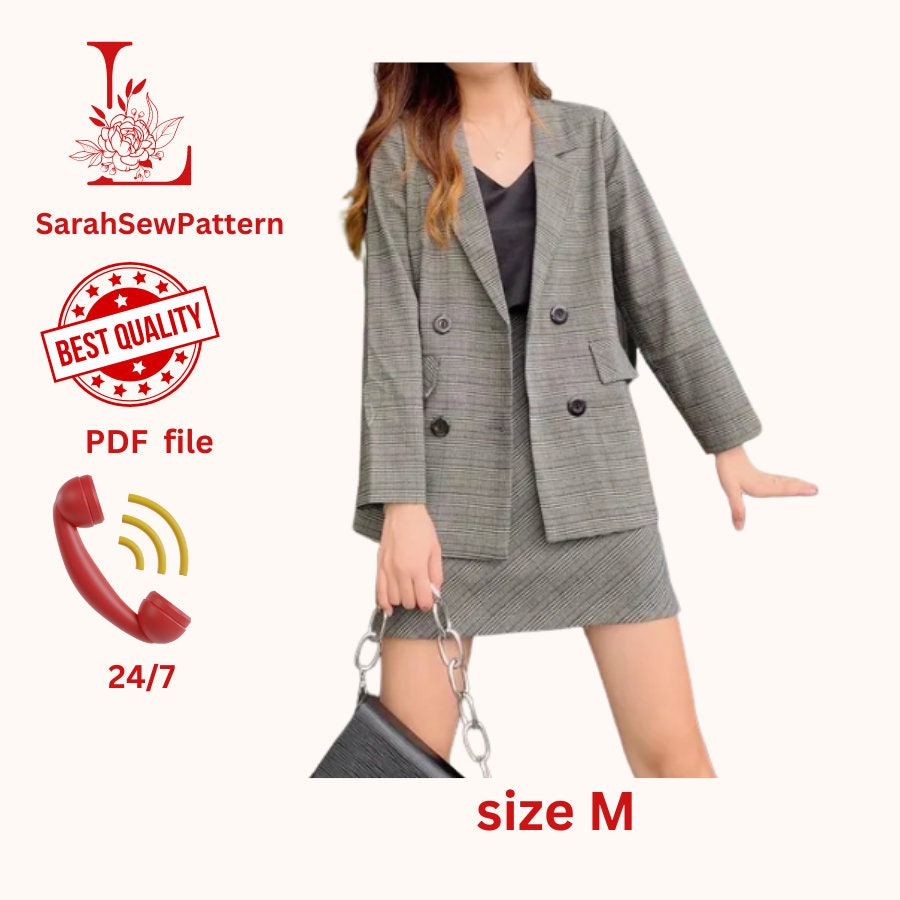 Sew Pattern - Blazer With Pant Pattern - Size M - Blazer Pattern ...