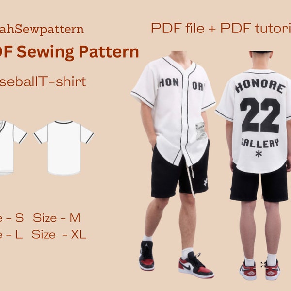 Baseball Jersey Pattern | Baseball Jersey | PDF Sewing Pattern | Baseball sewing | Svg Pdf Gift | sewing pattern baseball