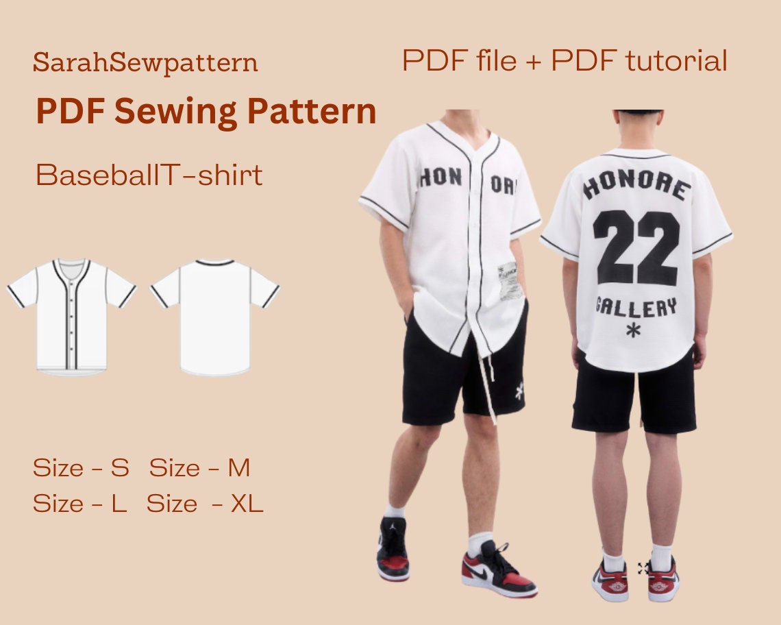 Baseball Jersey Pattern Baseball Jersey PDF Sewing Pattern -  Israel