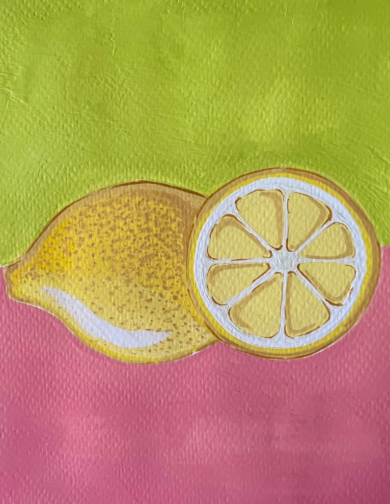 Hand painted lemons with Gouache image 2