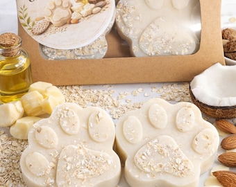 オールナチュラルオートミールペットソープバー – 優しく、低刺激性、保湿性（2個パック）