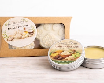 Champú sólido y bálsamo para patas de avena natural para perros – Alivio para piel seca, cuidado artesanal para mascotas