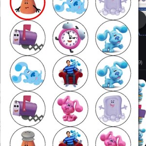 Adornos para cupcakes de Blues Clues, hechos con láminas de glaseado comestibles
