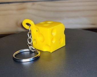 3D Printed Cheese Keychain: Quirky Key Accessory - Etsy