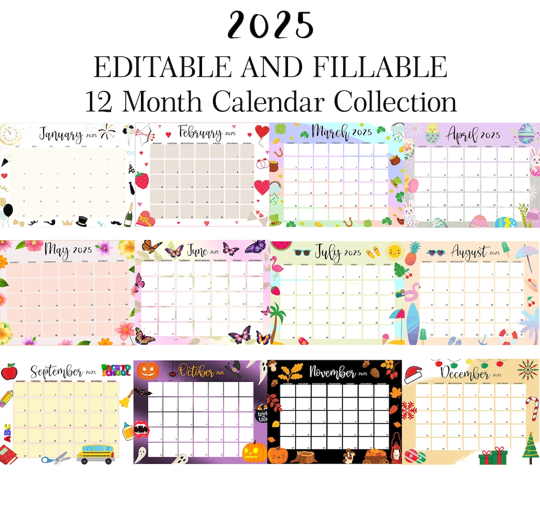 editable-fillable-january-december-2025-twelve-month-calendar-bundle-cute-printable-fillable-digital-download-12-monthly-calendars-etsy