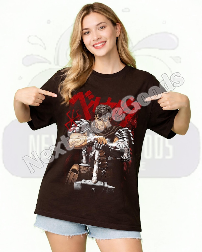 Berserk Guts Anime T-Shirt: Vintage Japanese Manga Style ID image 6