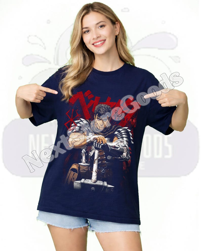 Berserk Guts Anime T-Shirt: Vintage Japanese Manga Style ID image 5
