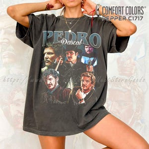 Pedro Pascal Actor Retro T-Shirt, Retro Funny Pedro Pascal Sweater, Pedro Pascal Fans Gift, Pedro Pascal Tribute Celebrity Comfort Color Tee