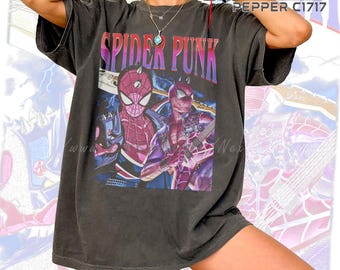 Camiseta vintage Spider-Punk Spider-Verse: regalo para gamers