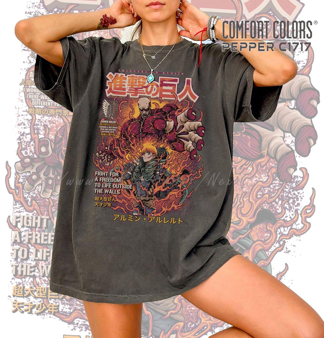 Armin Arlert Shirt, Attack on Titan Anime Tee, Colossal Titan T-shirt ...