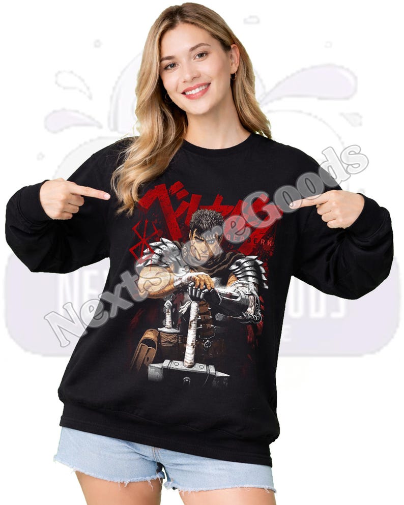 Berserk Guts Anime T-Shirt: Vintage Japanese Manga Style ID image 7